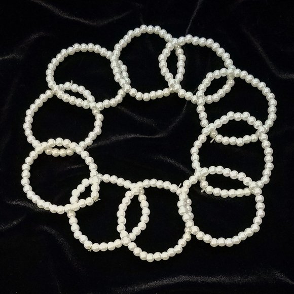 Jewelry - Set of Ten Faux Pearl Stretch Bracelets